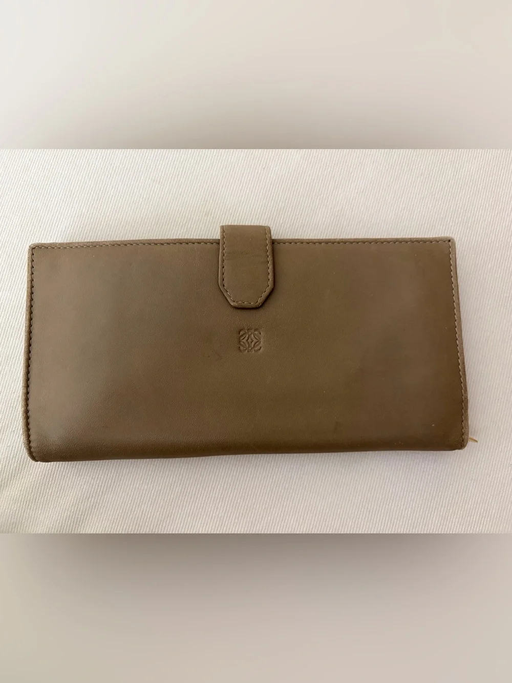 Loewe Taupe Olive Tan Nappa Leather Long Continental Wallet